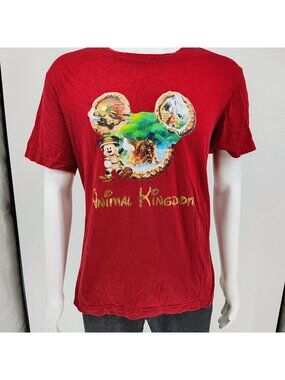 Arizona Jeans Disney Animal Kingdom Mickey Mouse Red Graphic T-Shirt (XL)